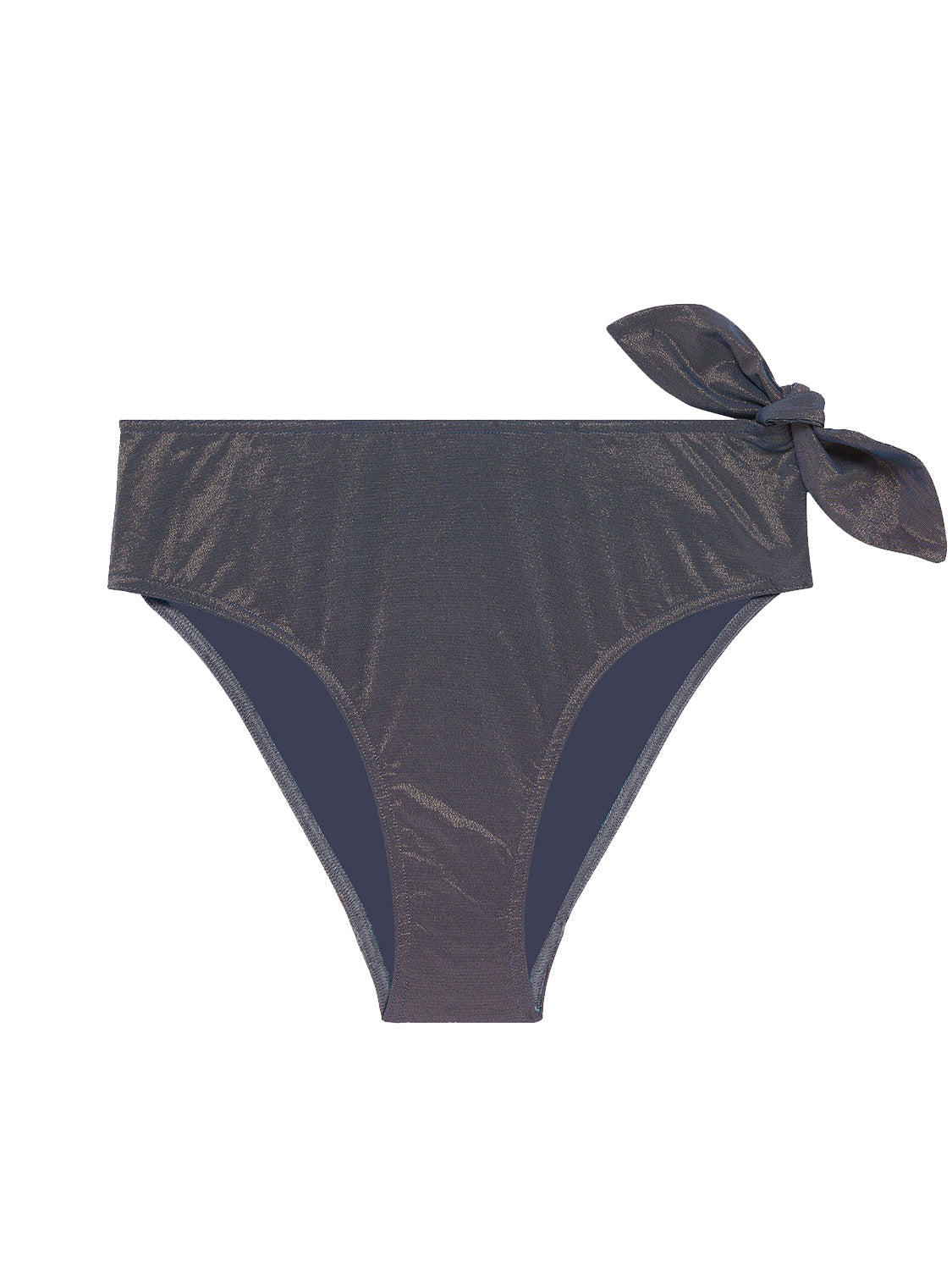 Bikini-Slip mit hohem Bund. - Lurex-Mitternacht