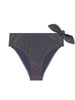 Bikini-Slip mit hohem Bund. - Lurex-Mitternacht