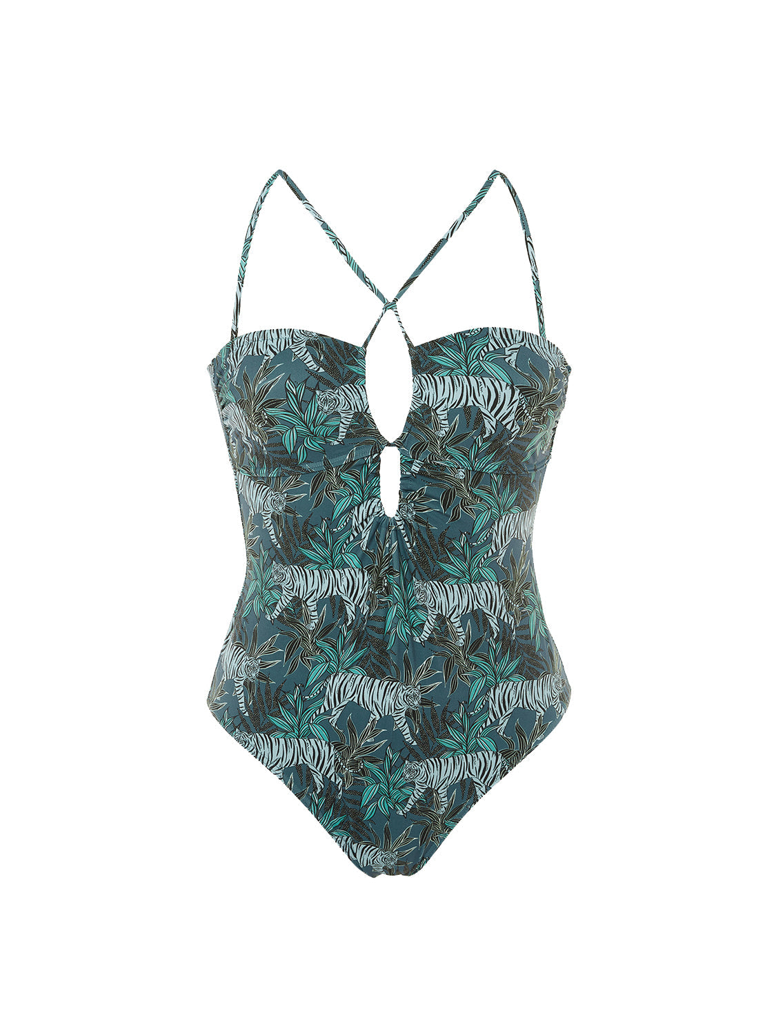 Bügelloser Badeanzug - Midnight Jungle Print