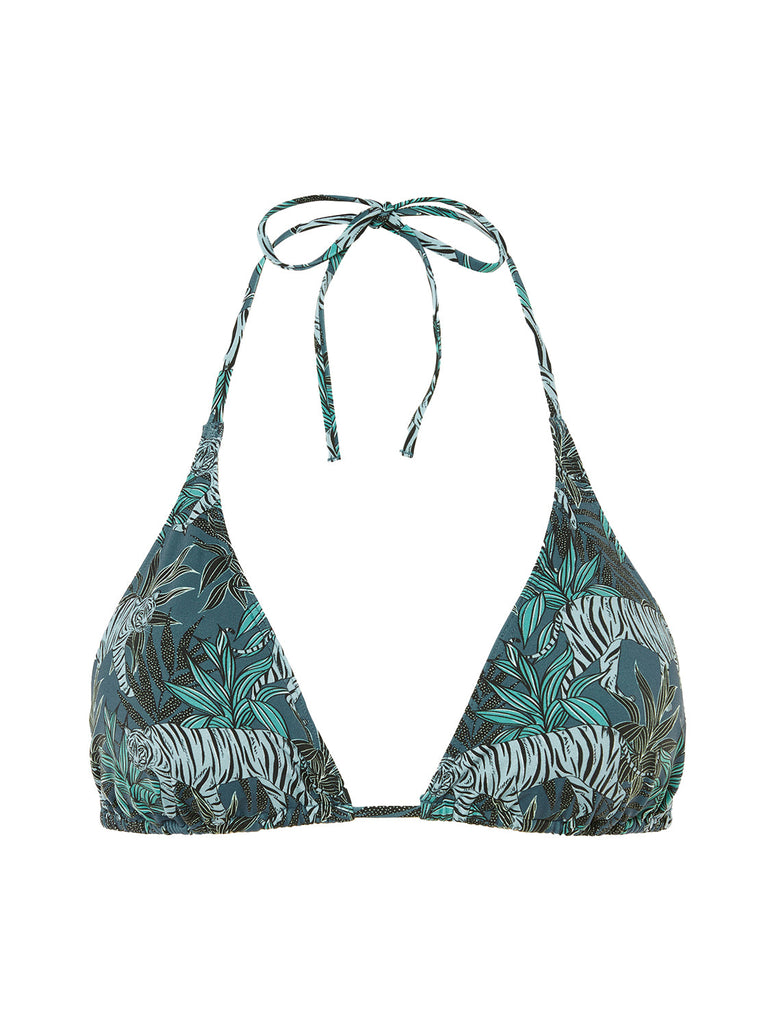 Bügelloser Triangel-Bikini - Dschungel-Nacht-Print