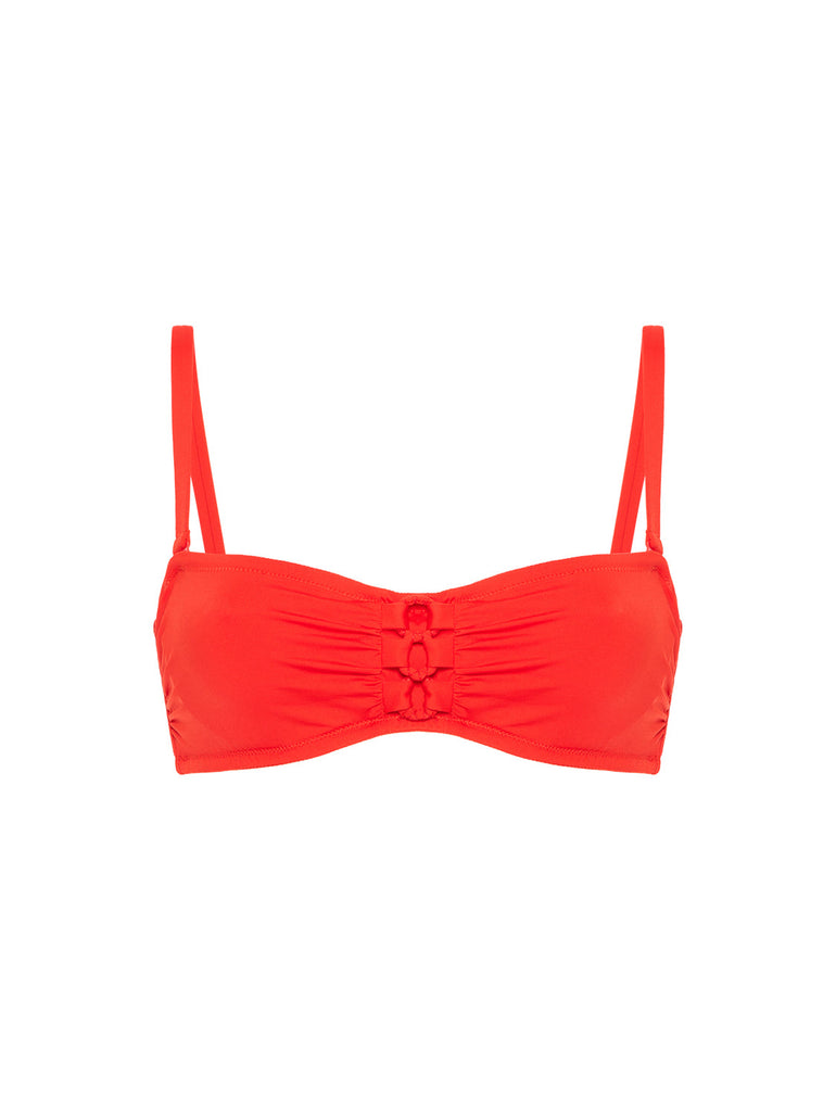 Bandeau-Bikini-Top mit Bügeln. - Granatapfel