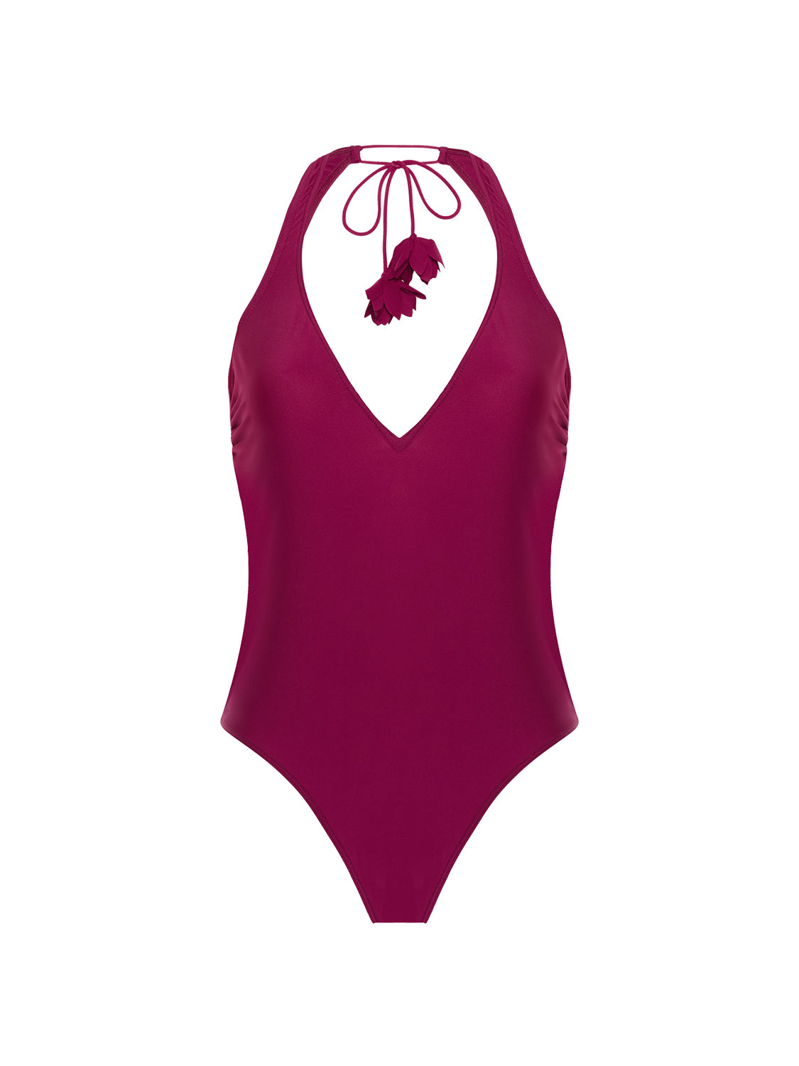 Bügelloser Badeanzug - Cranberry