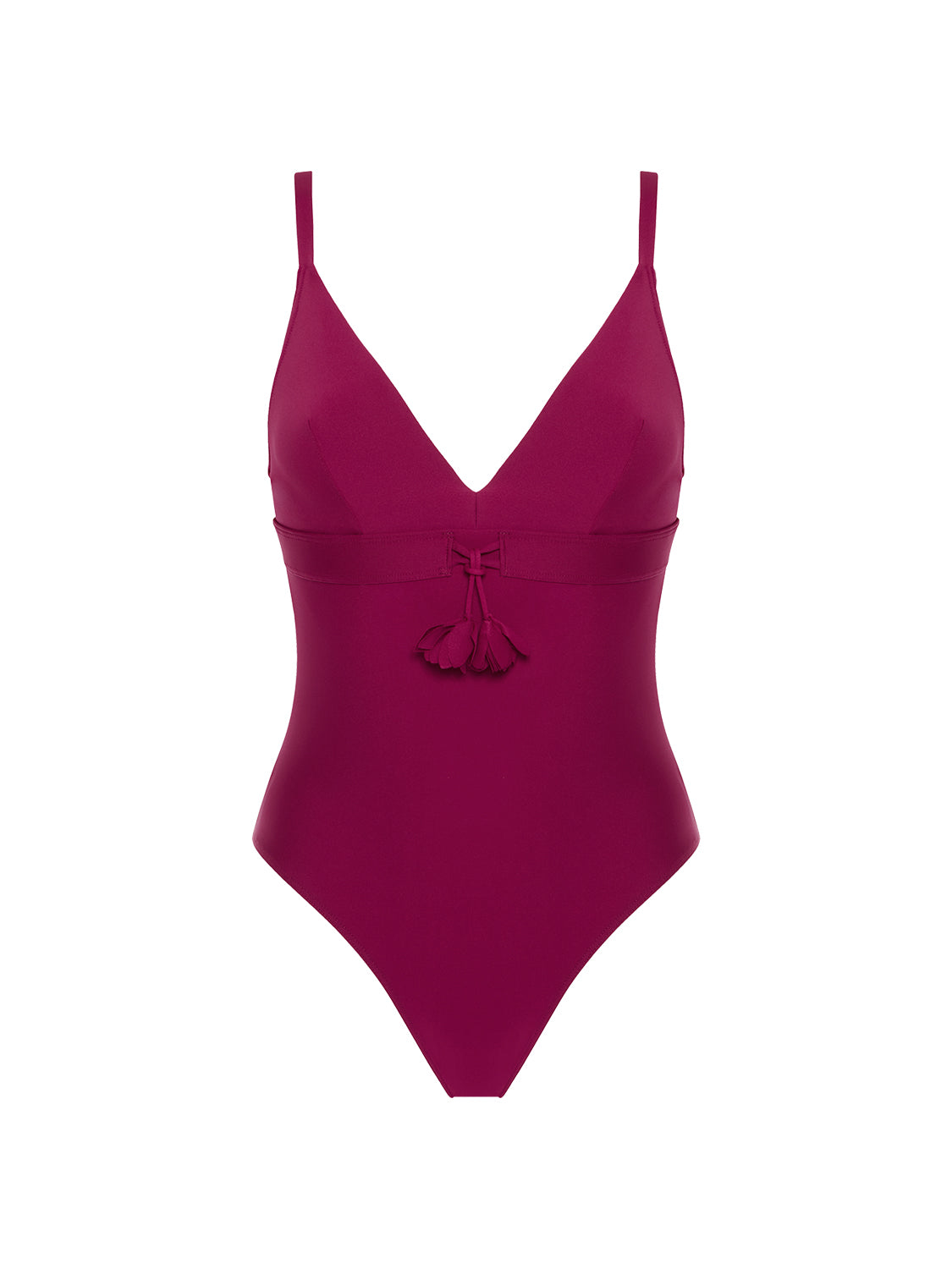 Badeanzug mit Bügeln. - Cranberry