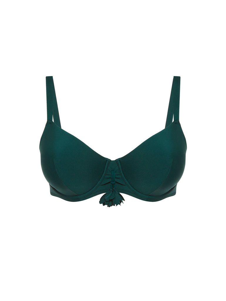 Bikini-Oberteil mit Bügeln. - Tropengrün