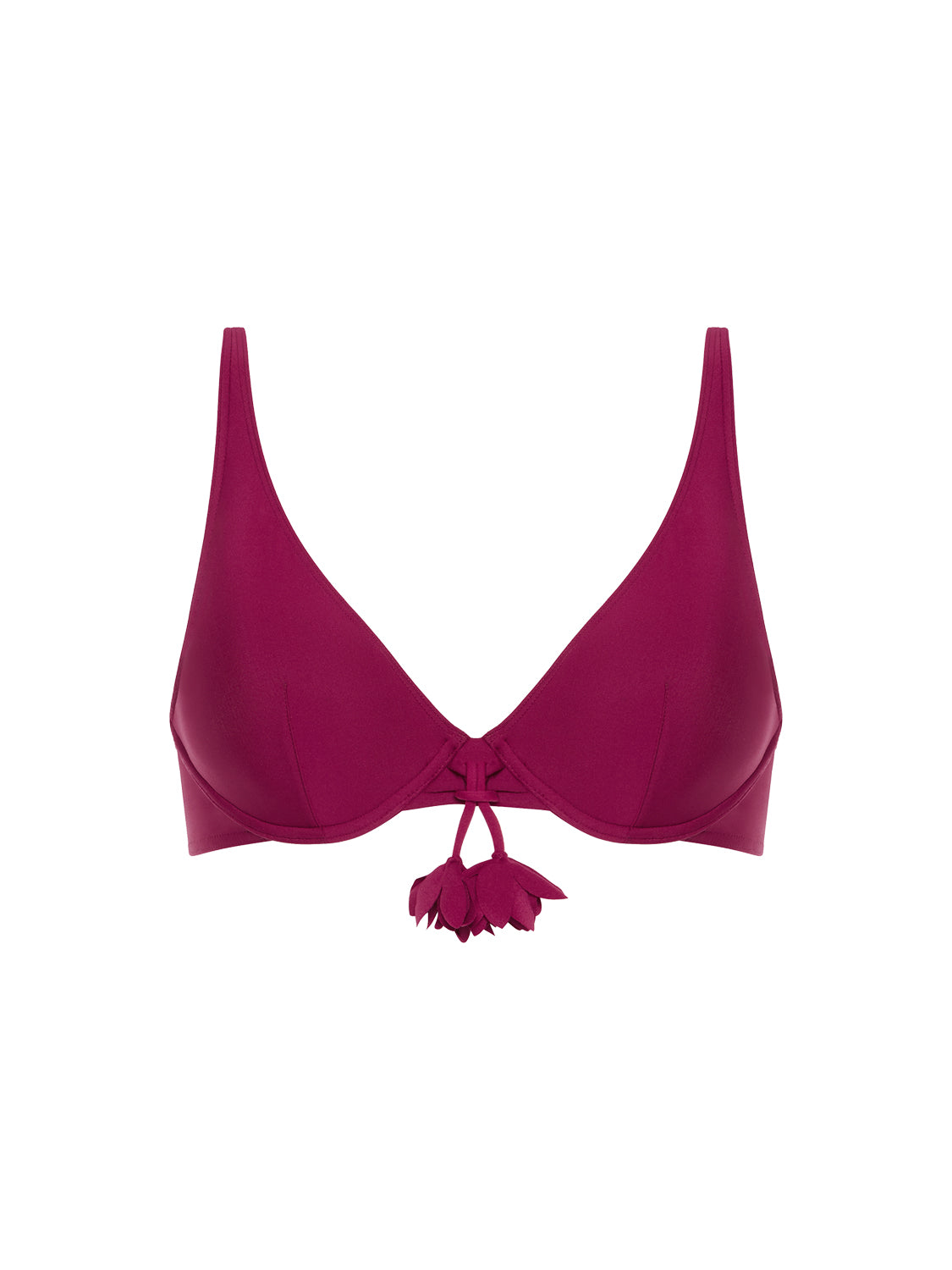 Push-up-Bikini-Oberteil - Cranberry