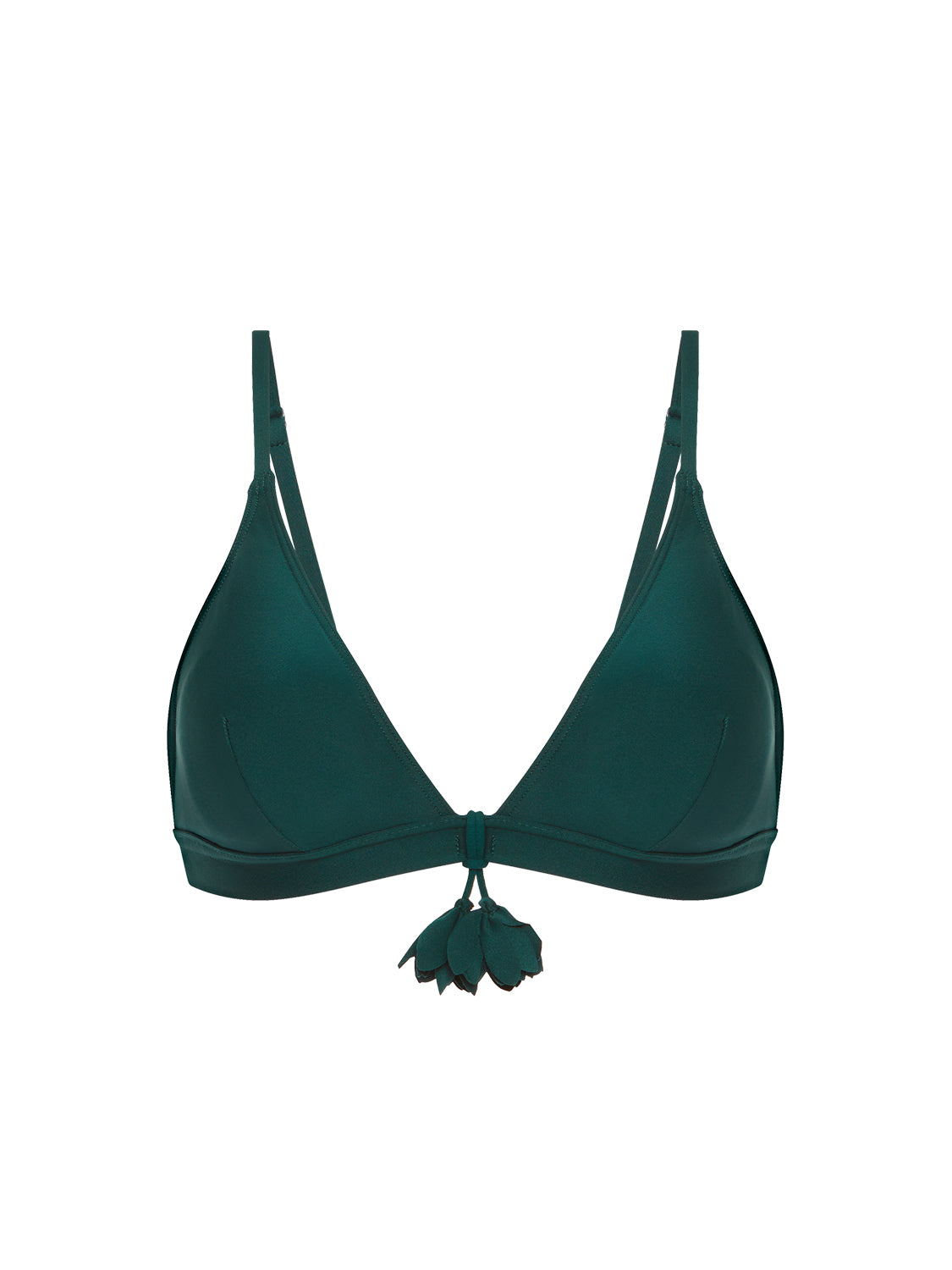 Bügelloser Triangel-Bikini - Tropengrün