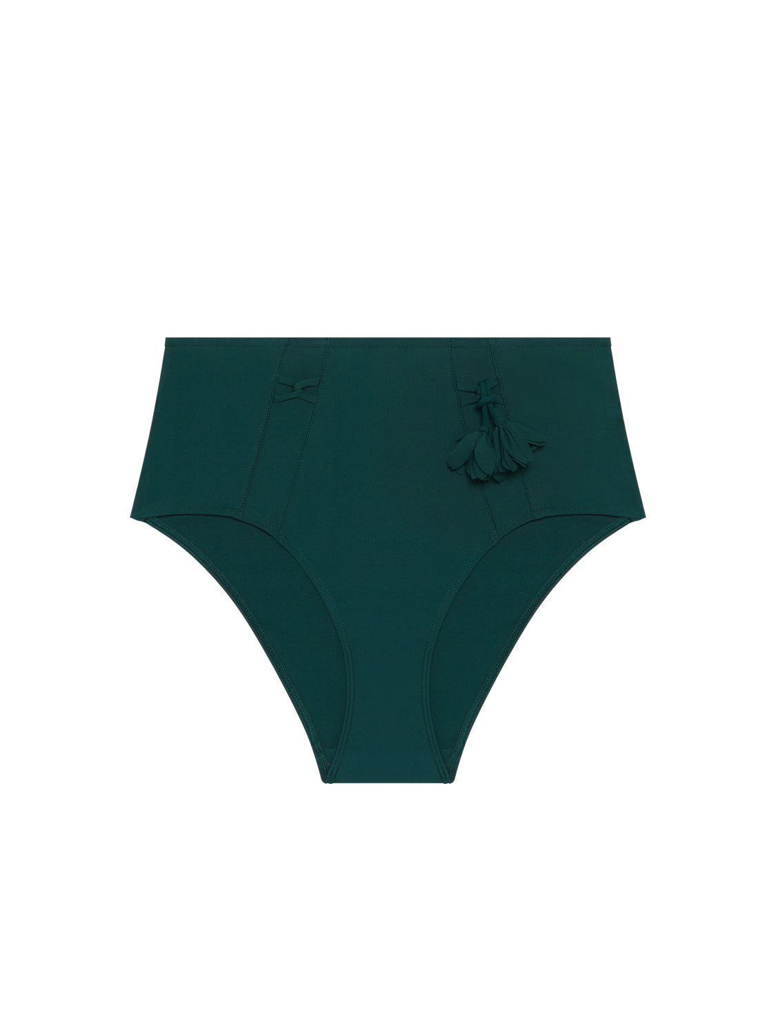 Bikini-Slip mit hohem Bund. - Tropengrün