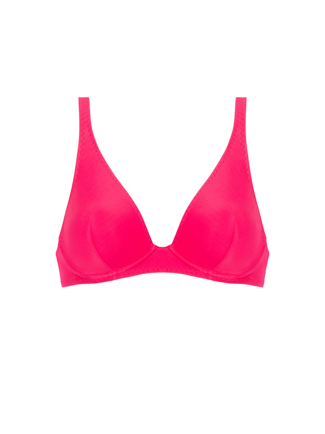 Triangel-Bikini-Oberteil mit Bügeln. - Lippenstift