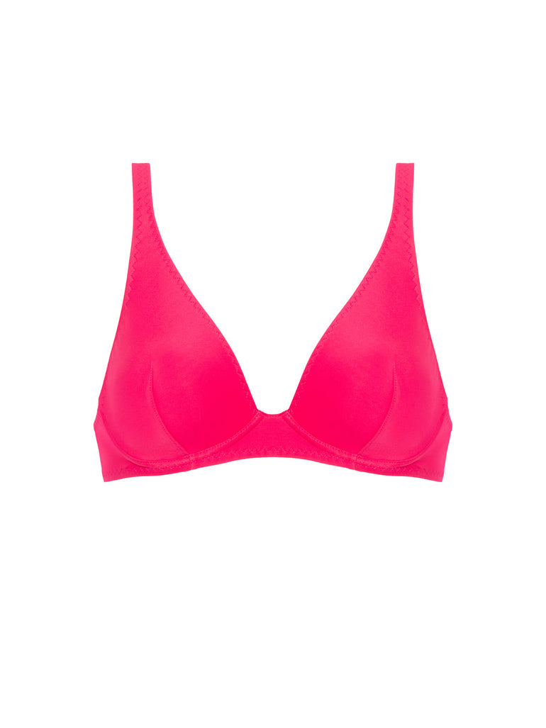 Triangel-Bikini-Oberteil mit Bügeln. - Lippenstift