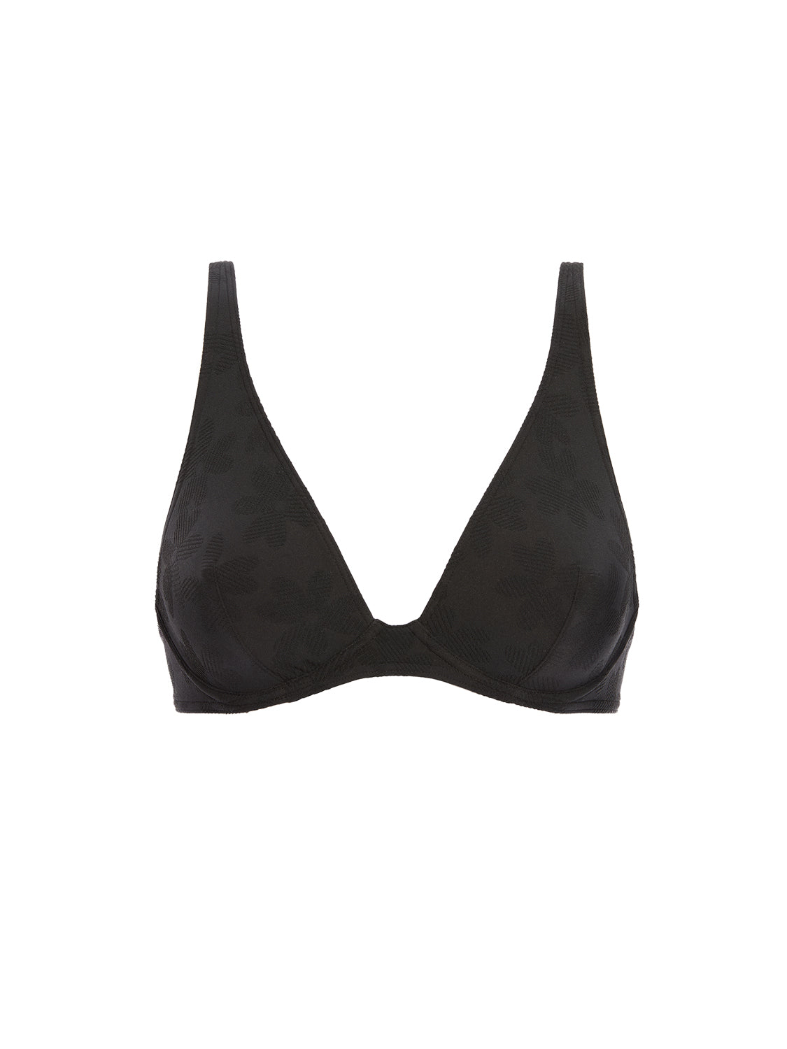 Triangel-Bikinioberteil mit Bügeln. - Schwarz