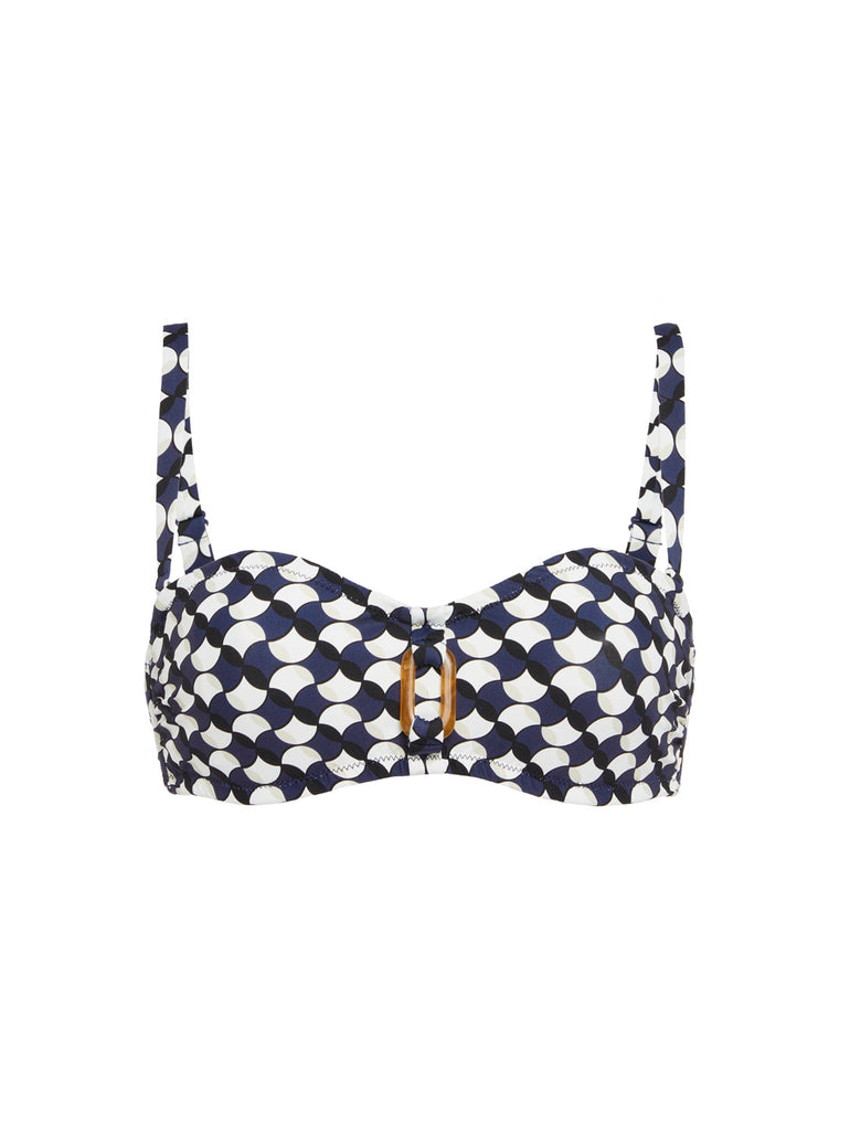 Bandeau-Bikini-Top mit Bügeln. - Segel-Print