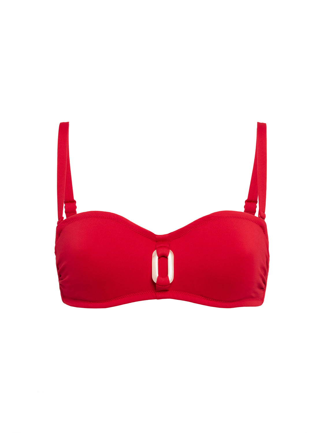 Bandeau-Bikini-Top mit Bügeln. - Scharlachrot