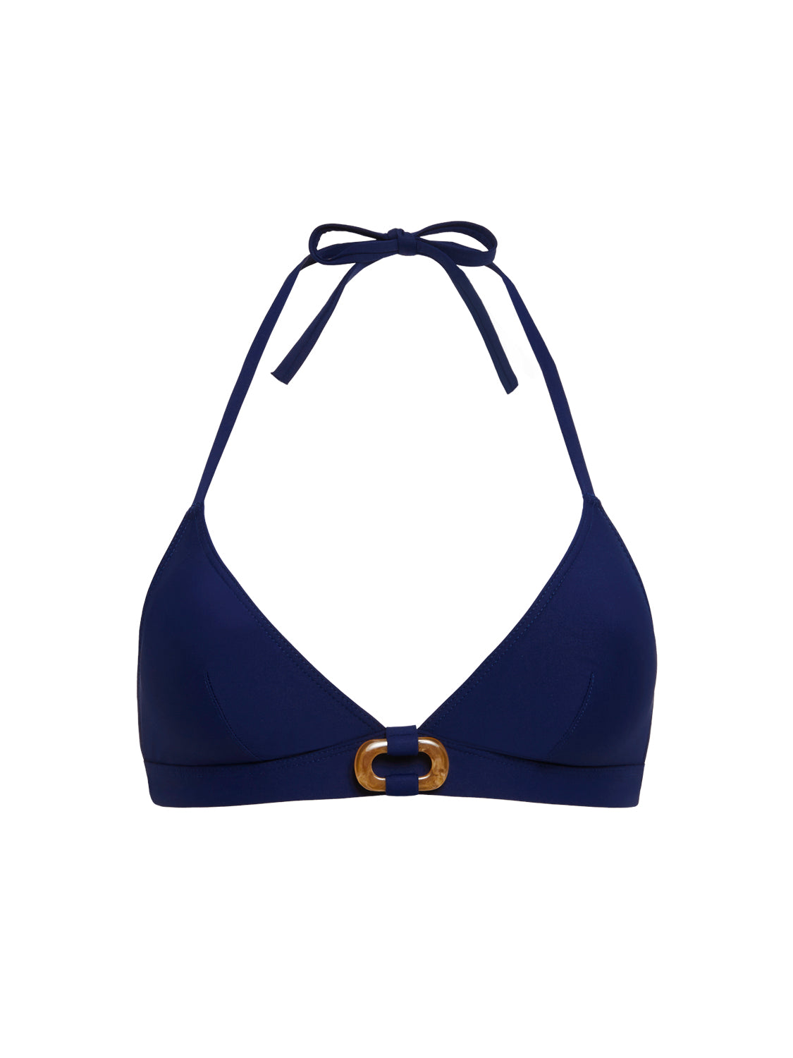 Bügelloser Triangel-Bikini - Marineblau