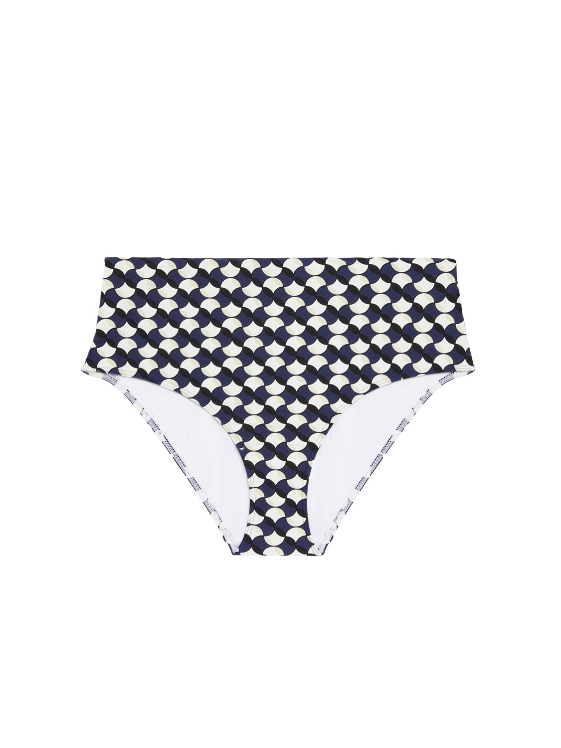 Bikini-Slip mit hohem Bund. - Segel-Print