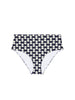 Bikini-Slip mit hohem Bund. - Segel-Print