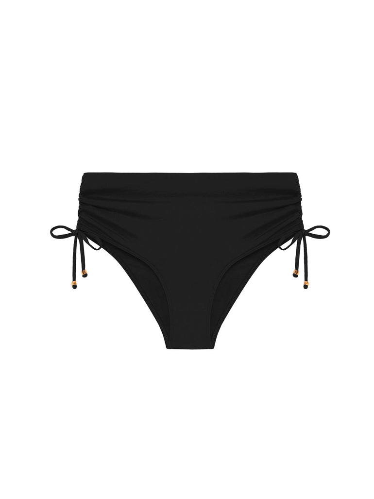 Bikini-Slip mit hohem Bund. - Schwarz
