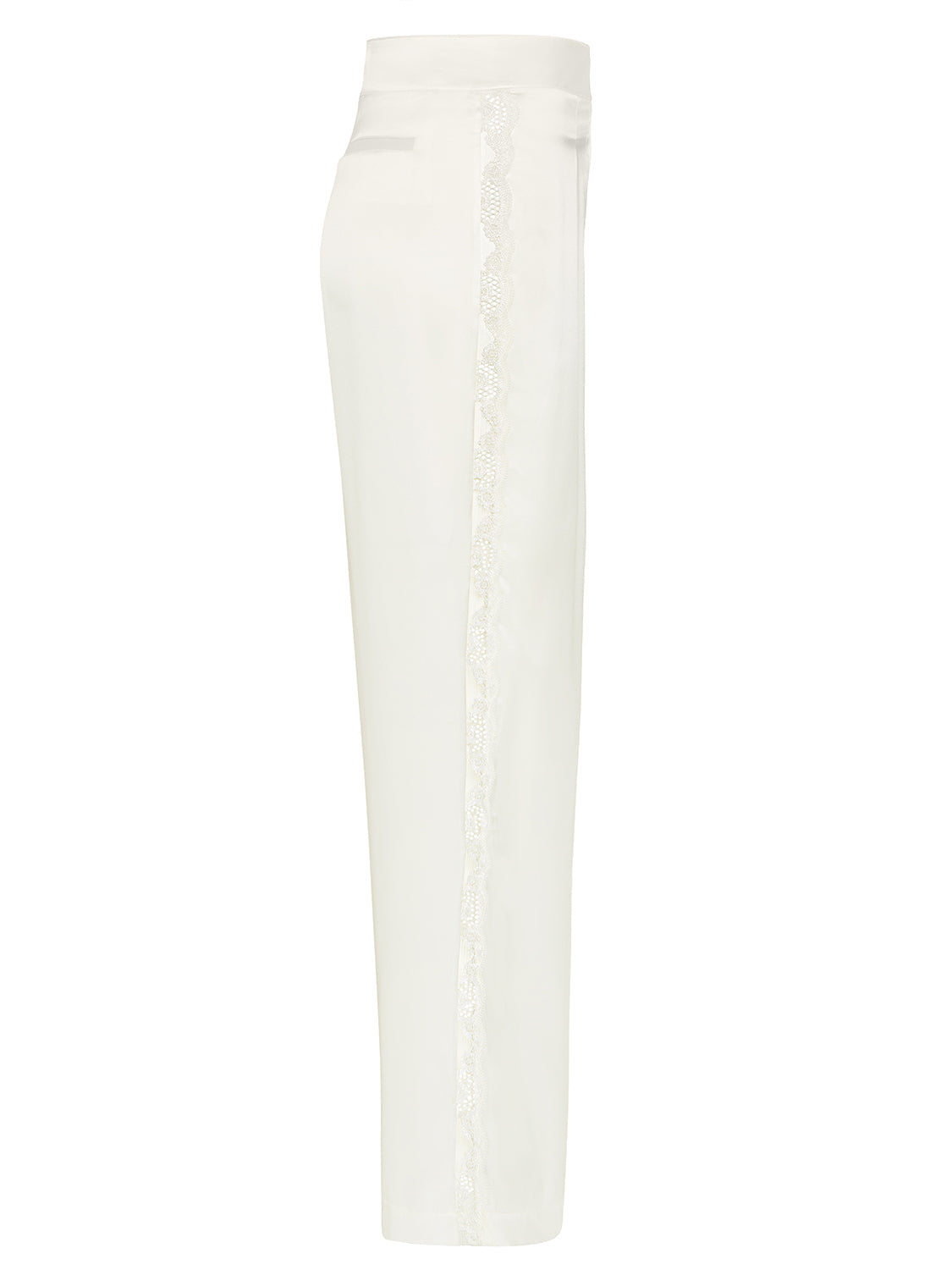 Hose mit Stickerei - Natur