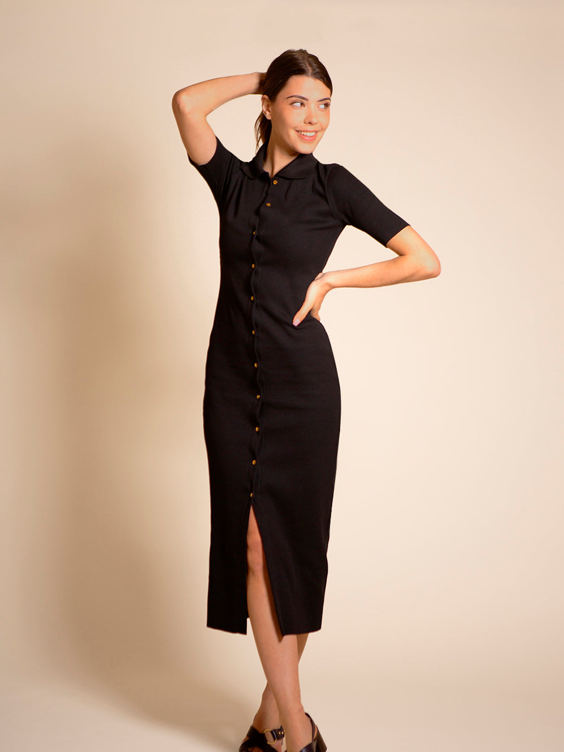 Langes Kleid - Schwarz