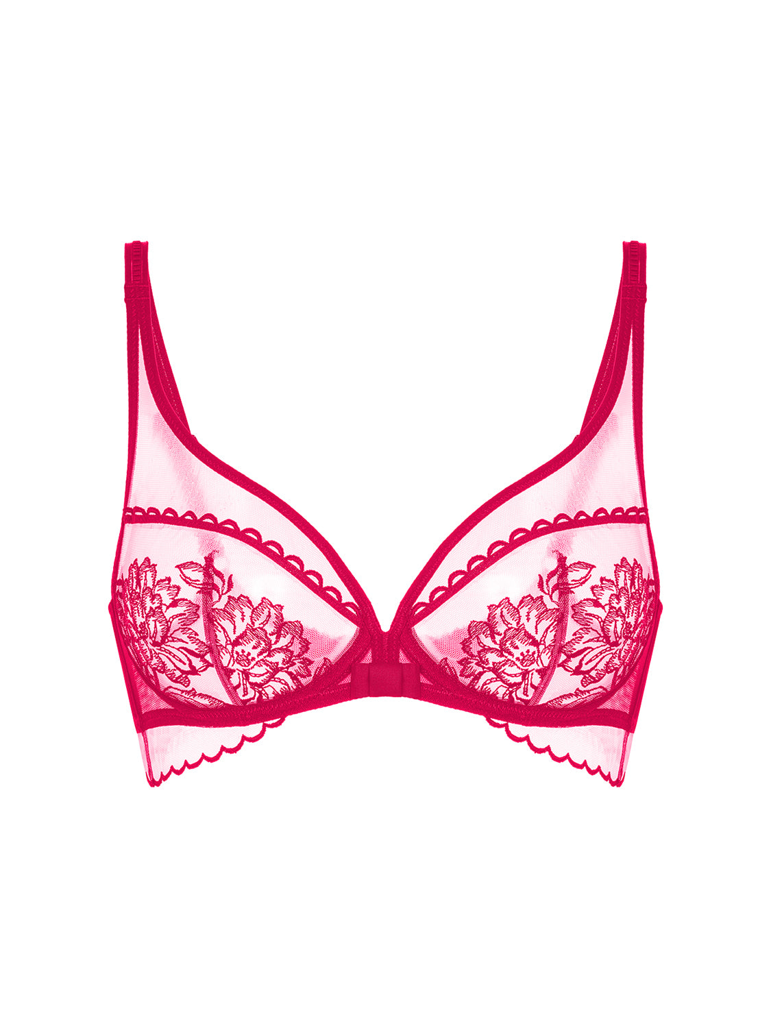 Bügel-BH mit tiefem Ausschnitt - Cranberry