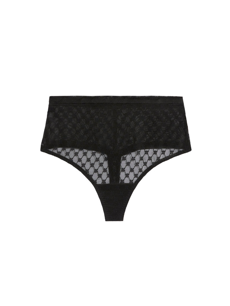 Shaping-Tanga mit hohem Bund - Schwarz