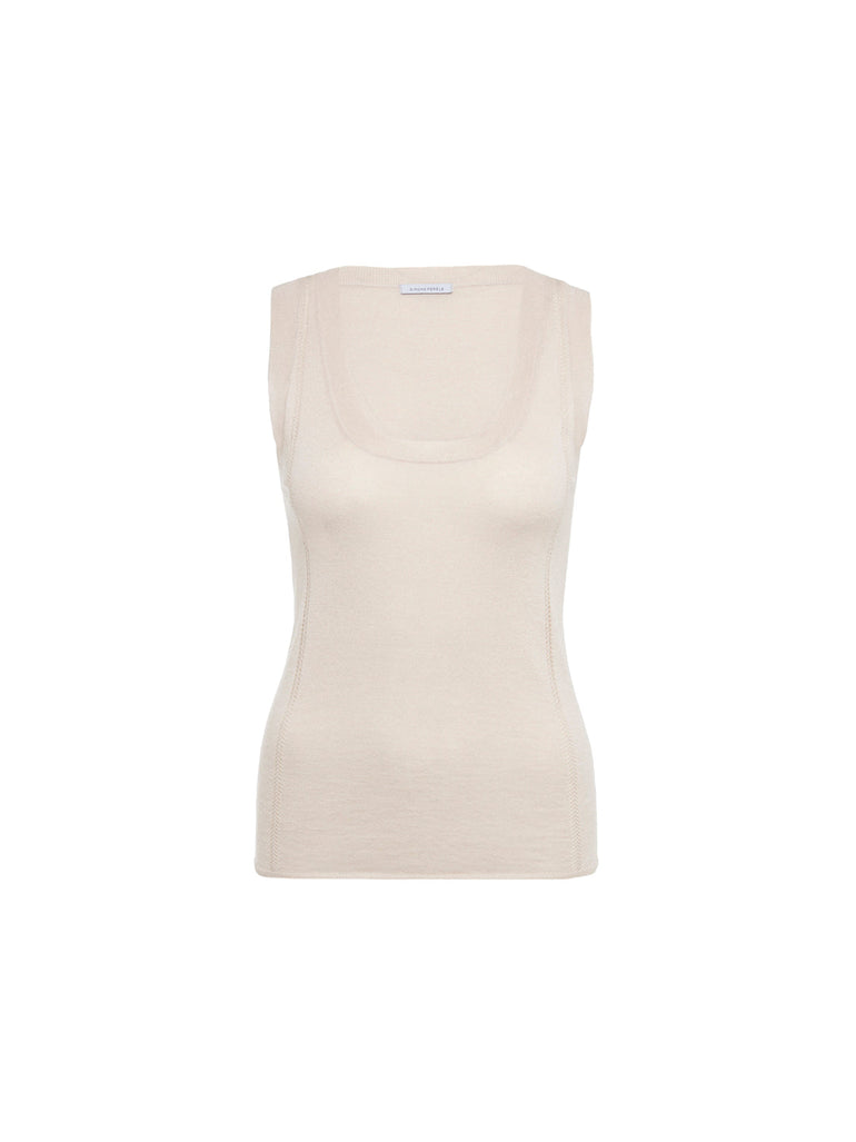 Top - Meliertes Beige