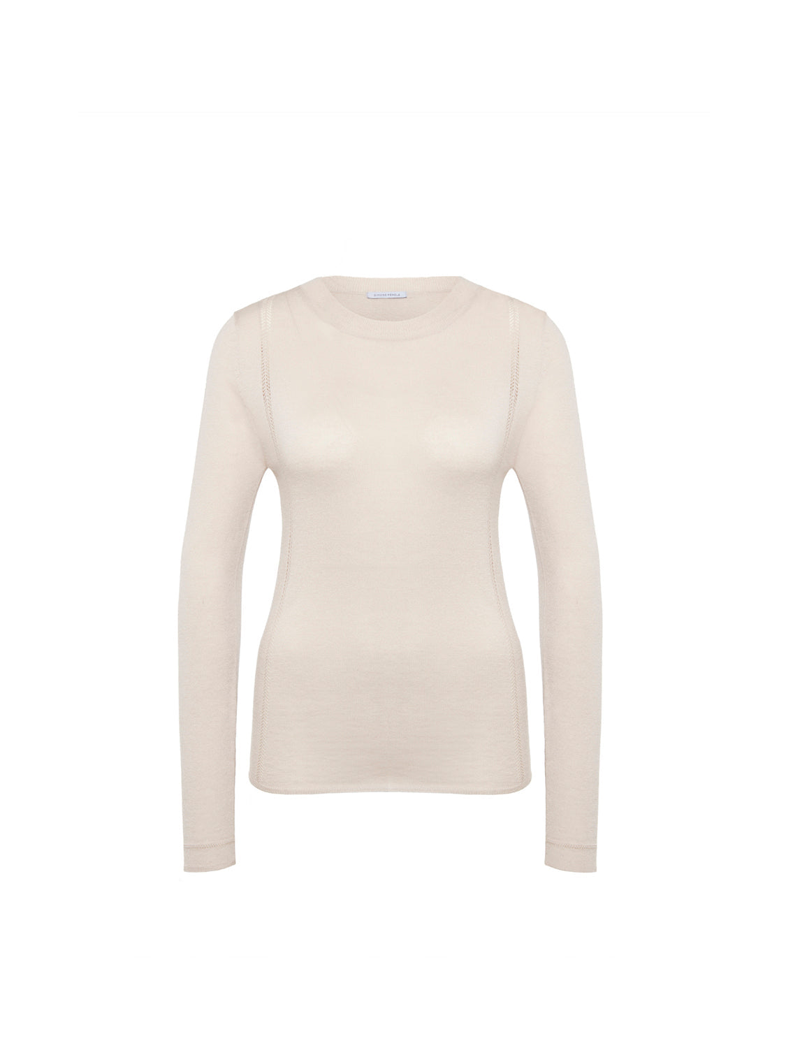 Langärmeliges Top - Meliertes Beige