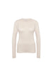 Langärmeliges Top - Meliertes Beige