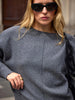 Pullover aus Merinowolle und Baumwolle - Meliertgrau