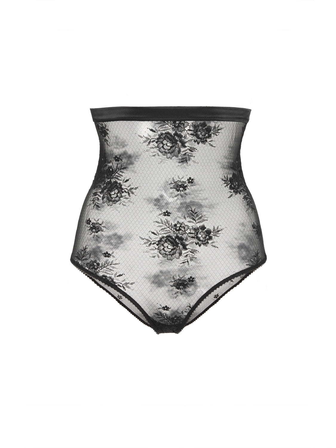 Retro-Slip mit hohem Bund - Schwarz