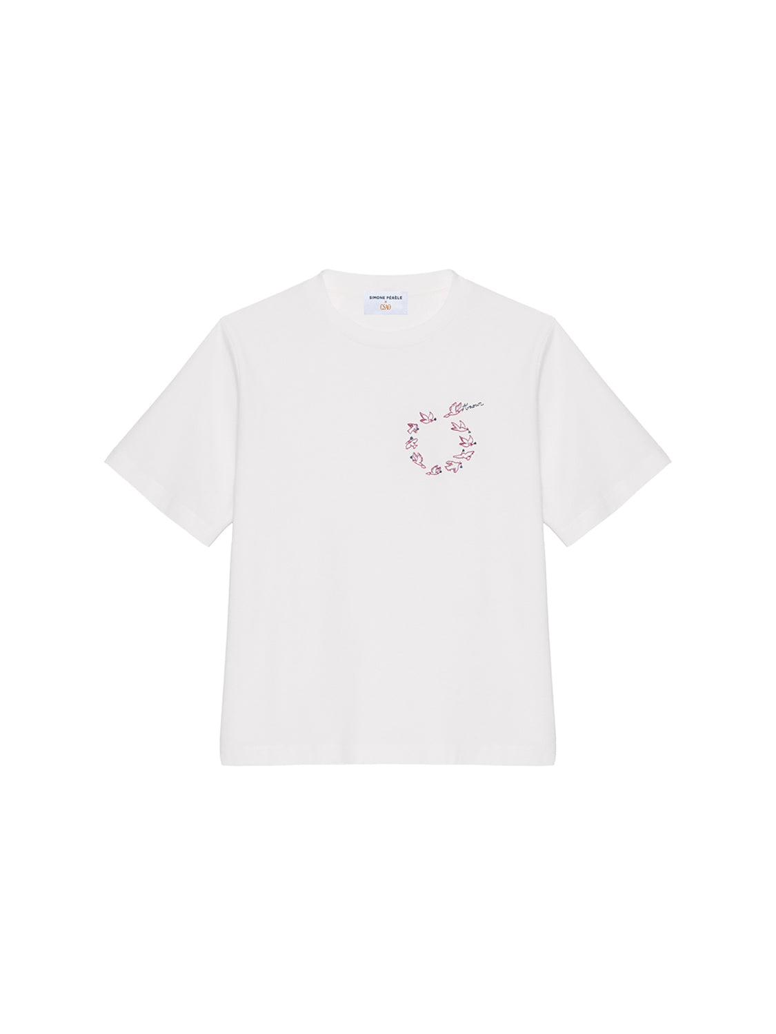 Oversize-T-Shirt mit Stickerei - Weiß