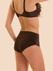 Taillen-Slip mit hohem Bund - Kakao