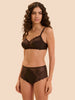 Taillen-Slip mit hohem Bund - Kakao