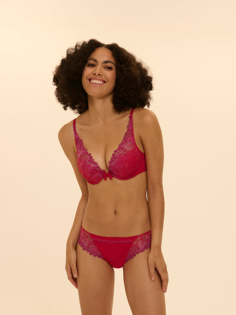 Plunge-Push-up-BH - Regenbogenrot
