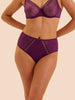 Taillen-Slip mit hohem Bund - Brombeere