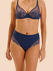 Taillen-Slip mit hohem Bund - Regenbogenblau
