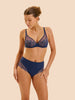 Taillen-Slip mit hohem Bund - Regenbogenblau