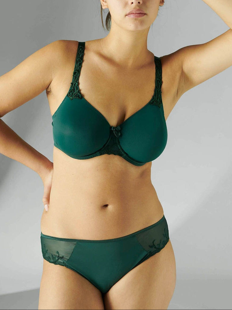 Bikini-Slip aus Baumwolle - Achatgrün