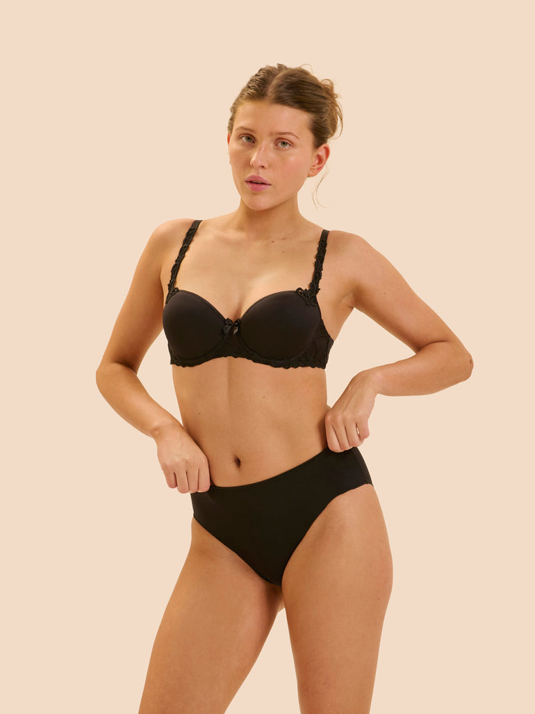 Slip mit hohem Bund - Schwarz