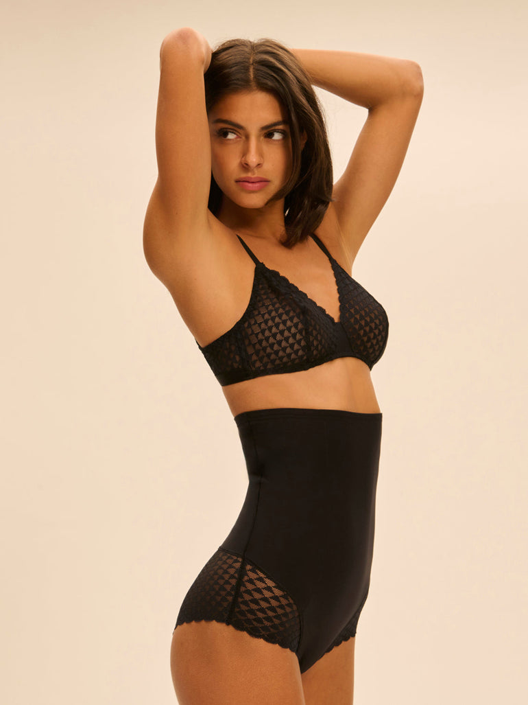 Weicher Triangel-BH mit Softcup - Schwarz