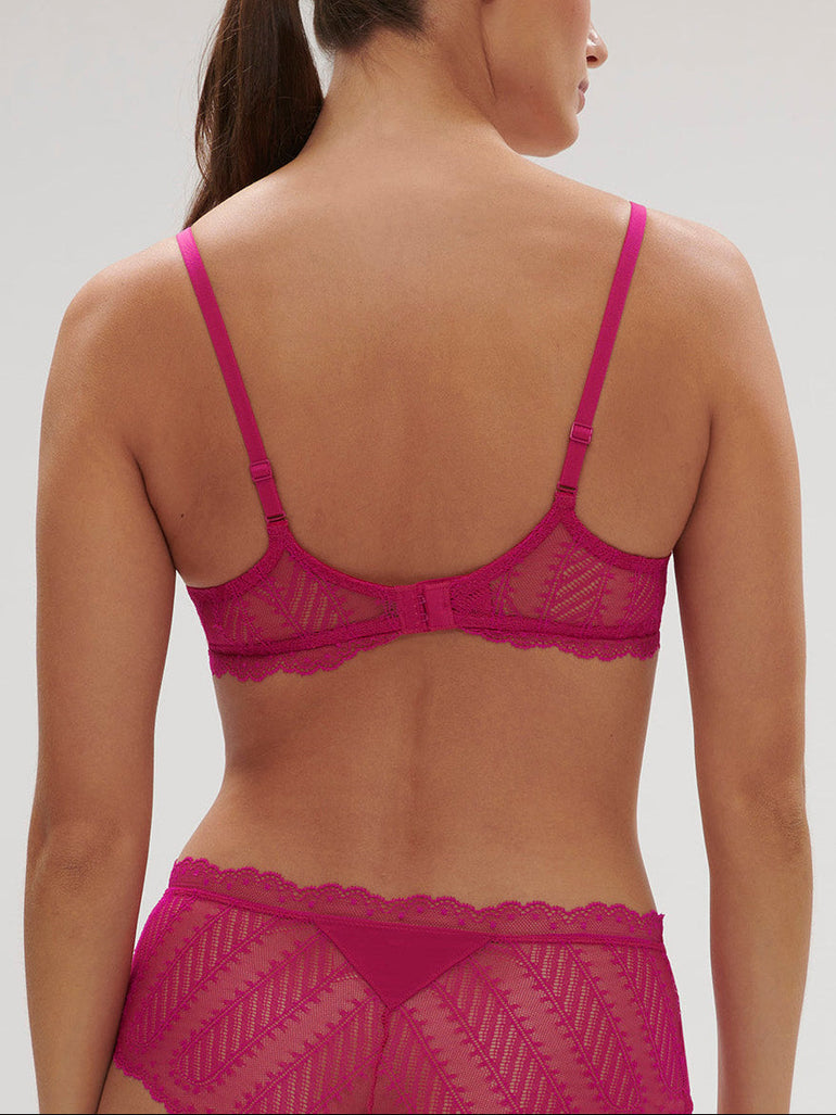Bügel-BH mit tiefem Ausschnitt - Hibiskusrosa