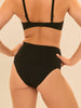 High-Waist-Bikinihose - Schwarz