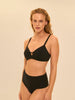 High-Waist-Bikinihose - Schwarz