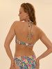 Bandeau-Bikinioberteil mit Schalen - Tropico-Print Weiß