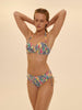 Bandeau-Bikinioberteil mit Schalen - Tropico-Print Weiß