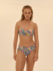 Bandeau-Bikinioberteil mit Schalen - Tropico-Print Weiß