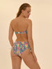 Bandeau-Bikinioberteil mit Schalen - Tropico-Print Weiß