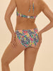High-Waist-Bikinihose - Tropico-Print Weiß