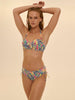 High-Waist-Bikinihose - Tropico-Print Weiß