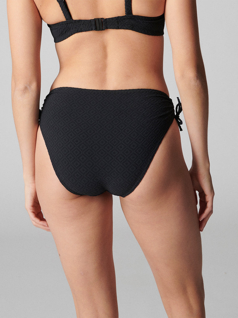Bikini-Slip mit hohem Bund. - Schwarz
