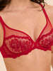 Bügel-BH mit tiefem Dekolleté - Opernrot